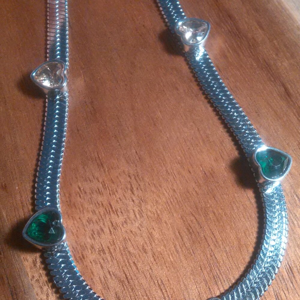Quintessence of Love Multi Color Austrian Crystal Station Choker Necklace - Picture 8 of 9